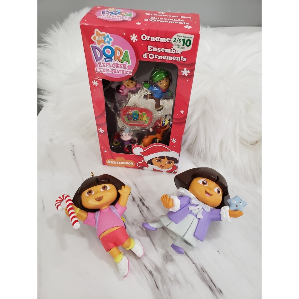 Lot Dora the Explorer Christmas Miniatures Figures Ornament Nick JR Viacom